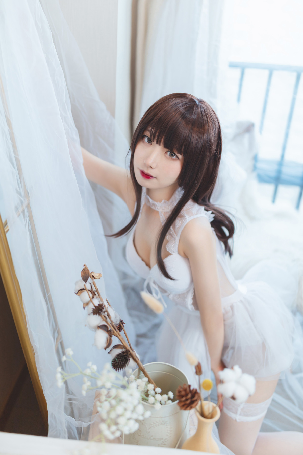 Cosplay 封疆疆v 白色纱裙