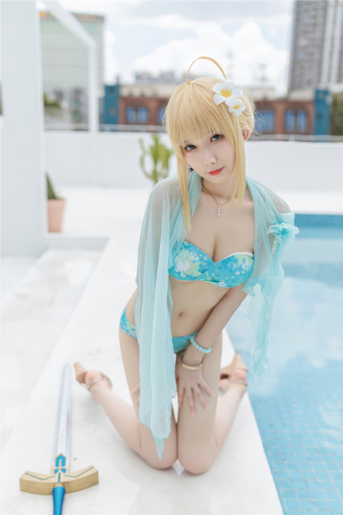 Cosplay 封疆疆v 阿尔托莉雅·潘德拉贡 泳装