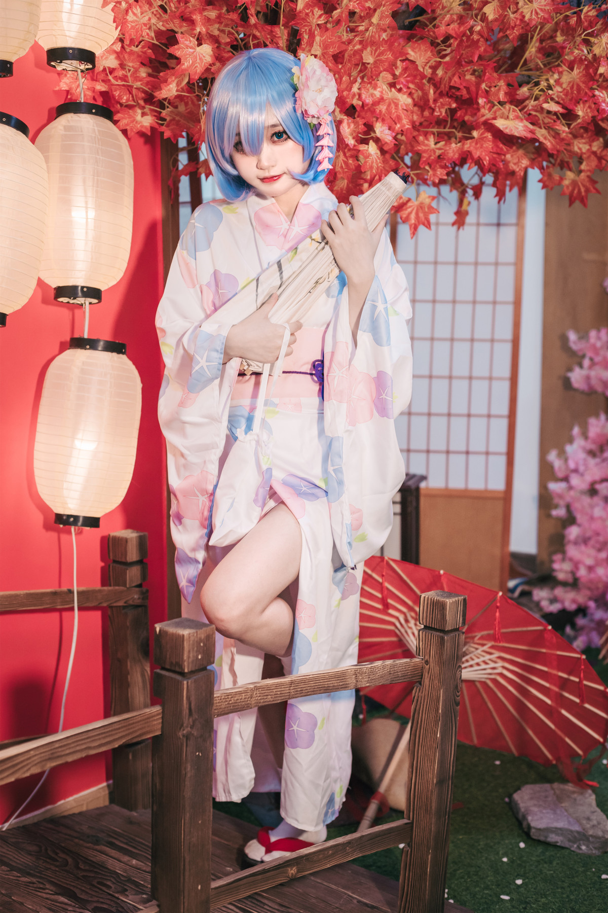 Cosplay 神沢永莉 蕾姆和风 Rem (レム)