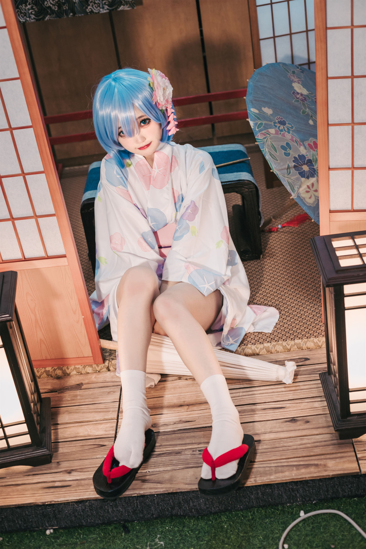 Cosplay 神沢永莉 蕾姆和风 Rem (レム)