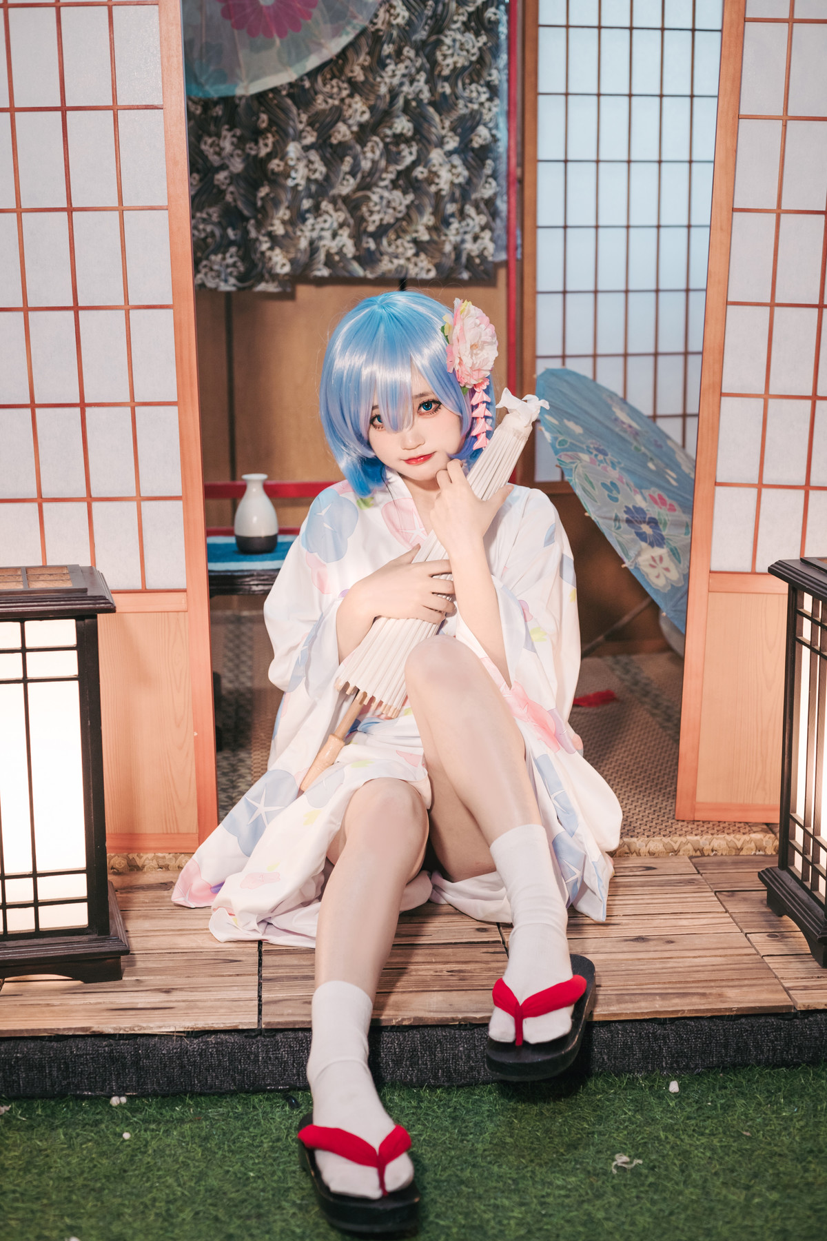 Cosplay 神沢永莉 蕾姆和风 Rem (レム)