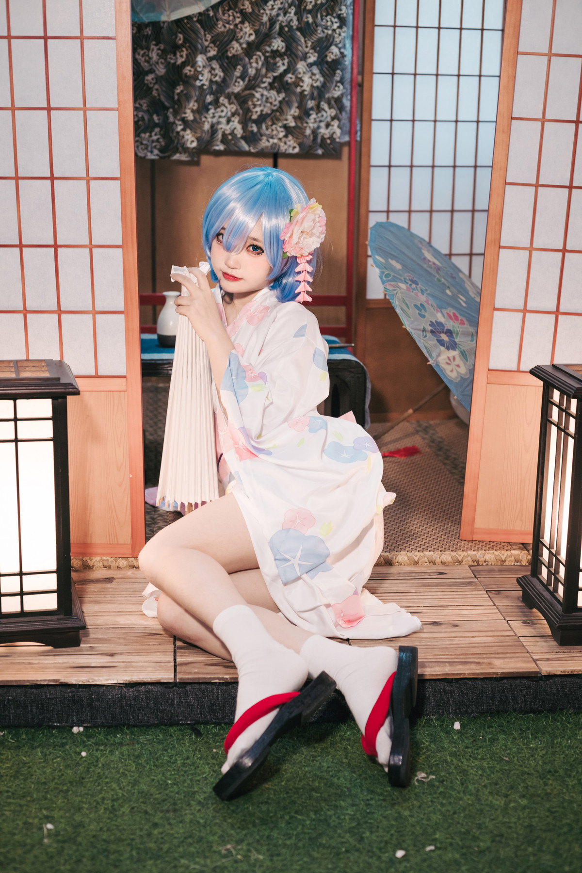 Cosplay 神沢永莉 蕾姆和风 Rem (レム)