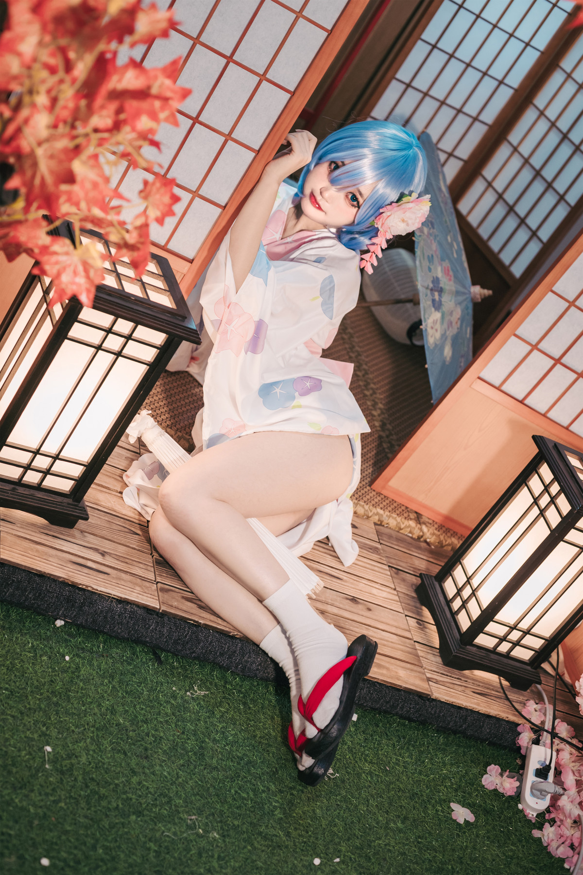 Cosplay 神沢永莉 蕾姆和风 Rem (レム)