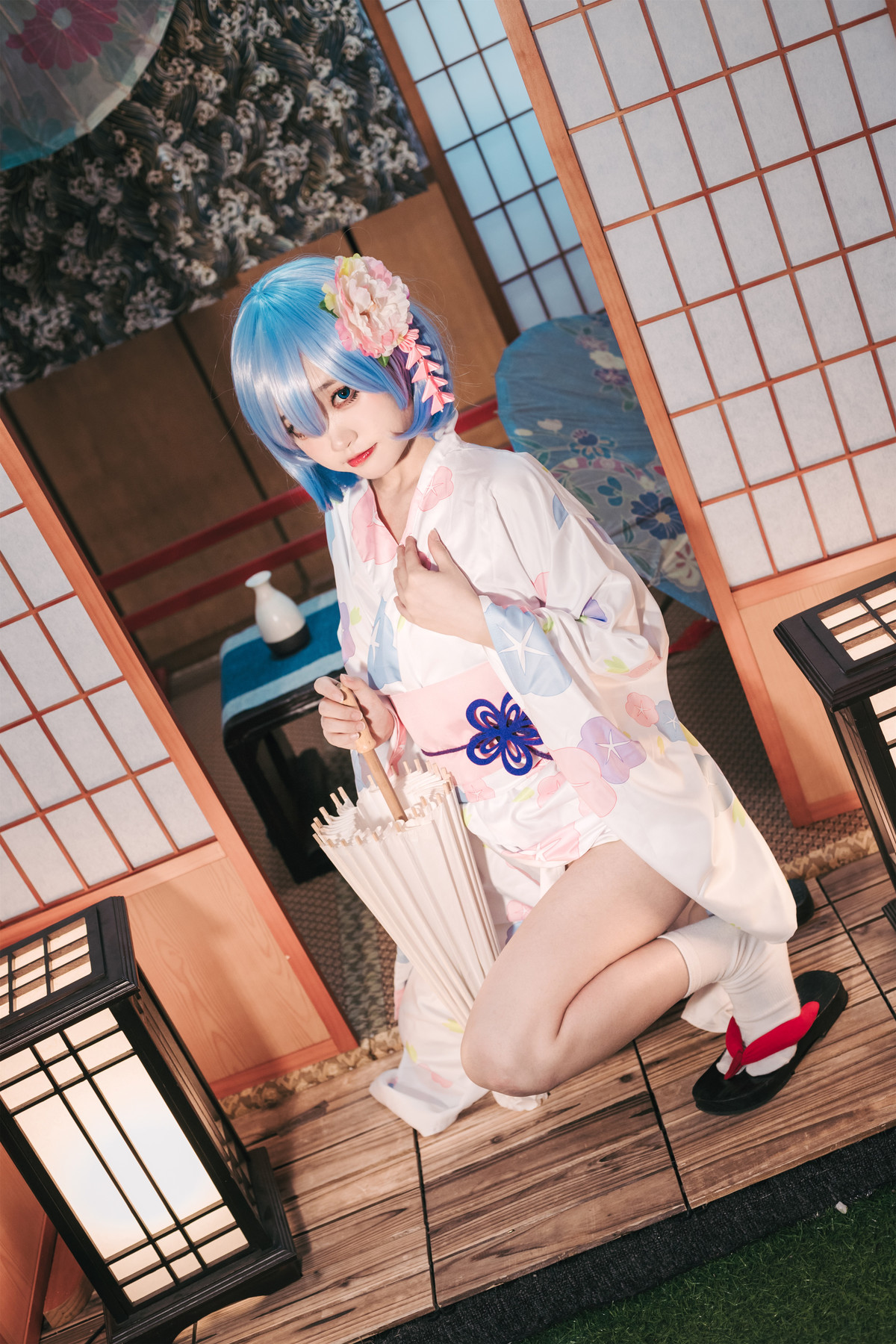 Cosplay 神沢永莉 蕾姆和风 Rem (レム)