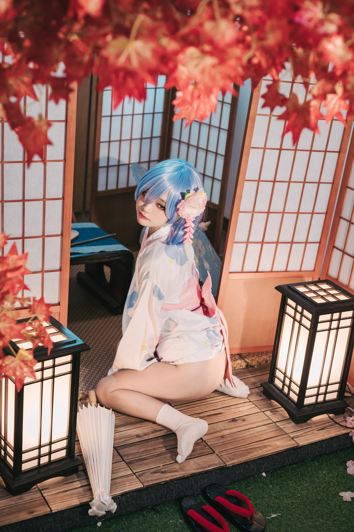 Cosplay 神沢永莉 蕾姆和风 Rem (レム)