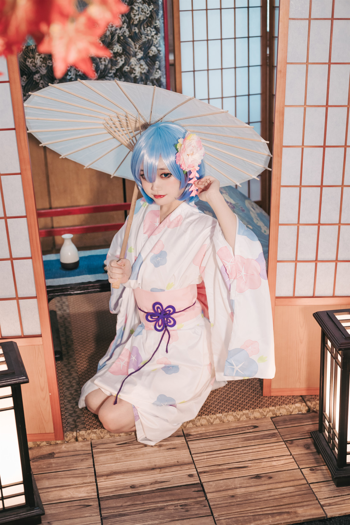 Cosplay 神沢永莉 蕾姆和风 Rem (レム)