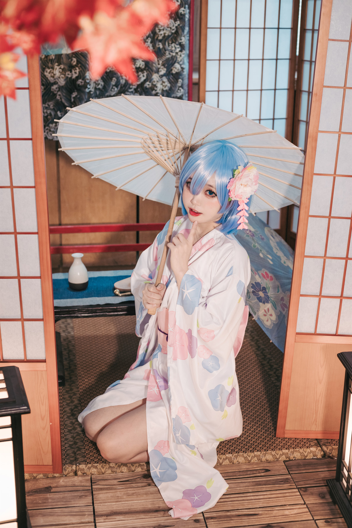 Cosplay 神沢永莉 蕾姆和风 Rem (レム)