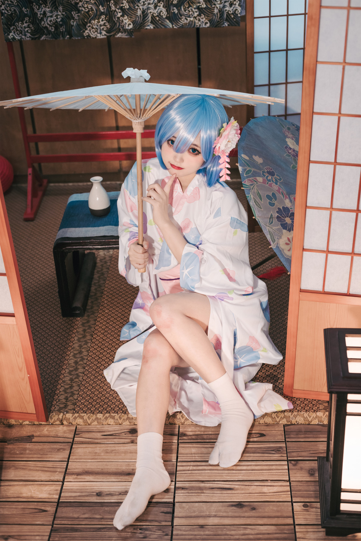 Cosplay 神沢永莉 蕾姆和风 Rem (レム)