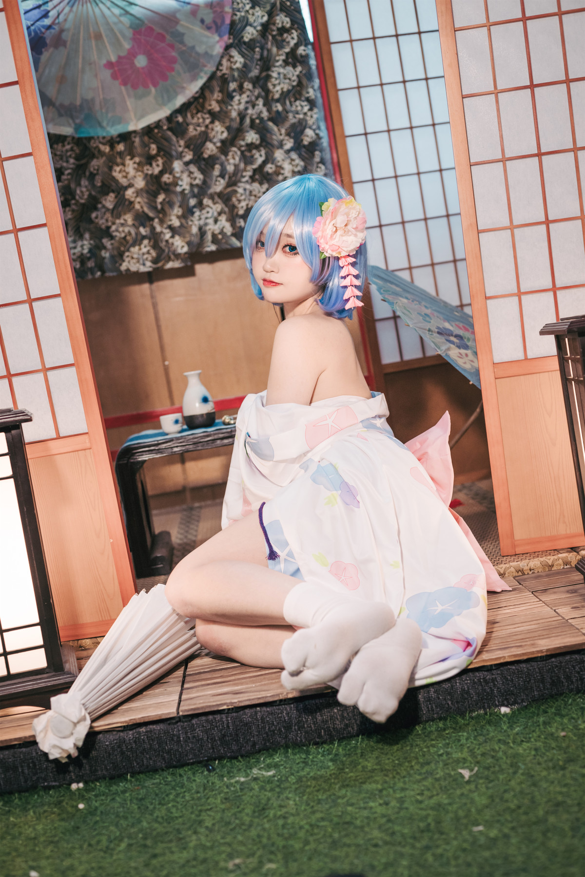 Cosplay 神沢永莉 蕾姆和风 Rem (レム)