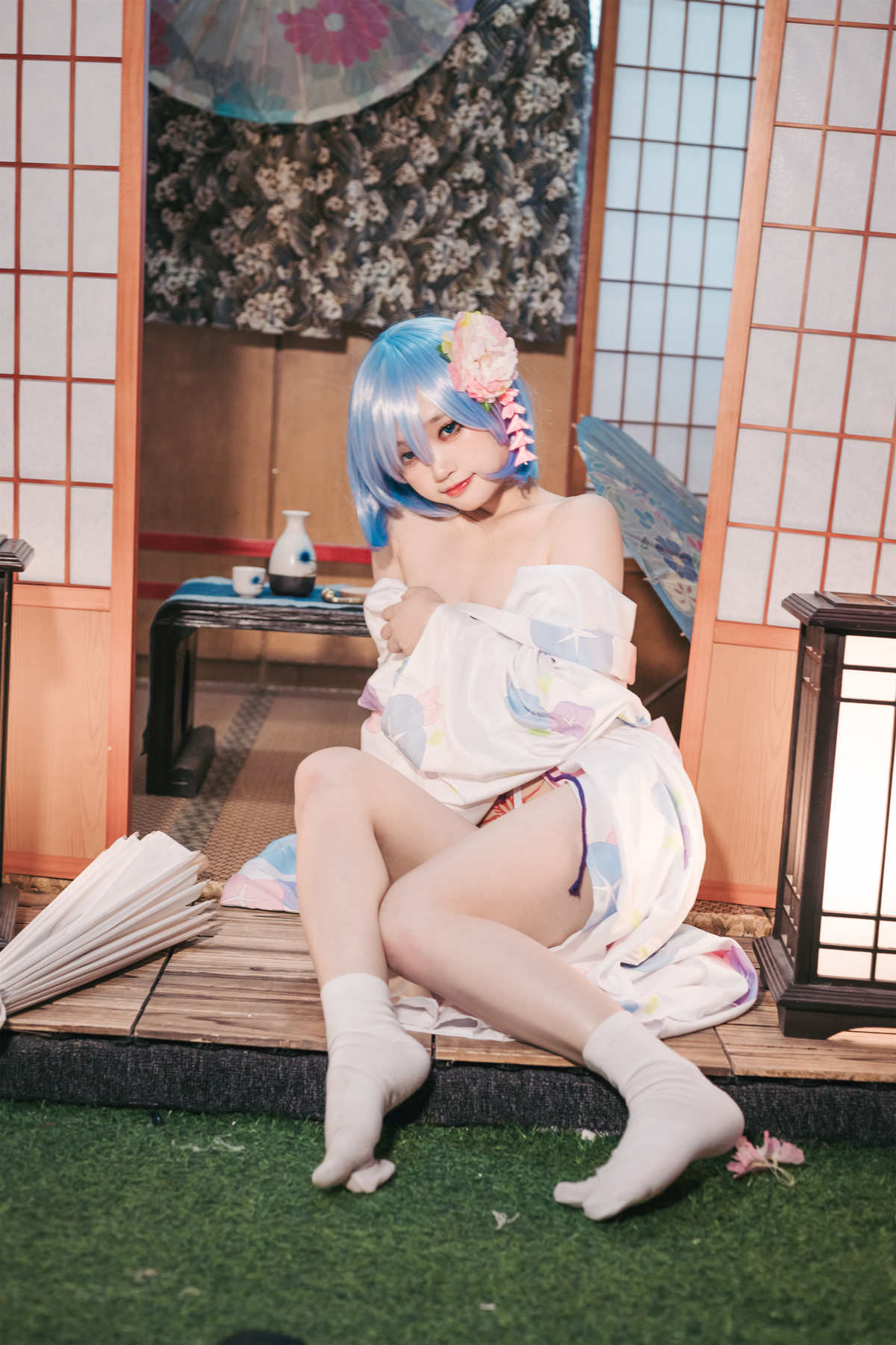 Cosplay 神沢永莉 蕾姆和风 Rem (レム)