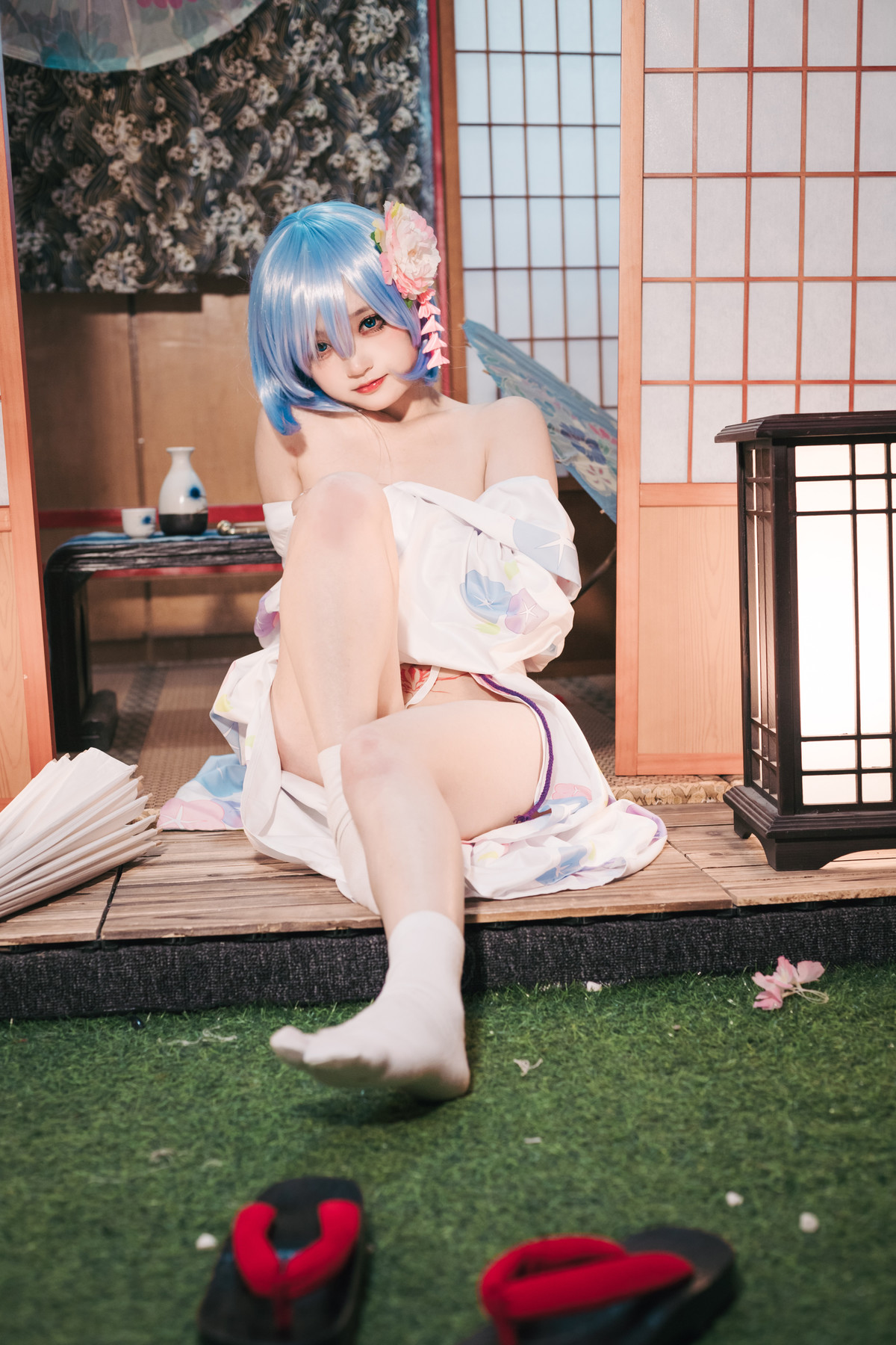 Cosplay 神沢永莉 蕾姆和风 Rem (レム)