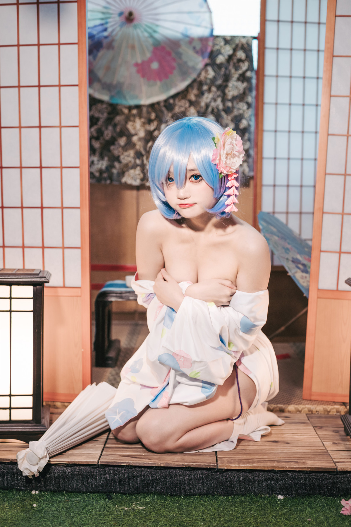 Cosplay 神沢永莉 蕾姆和风 Rem (レム)