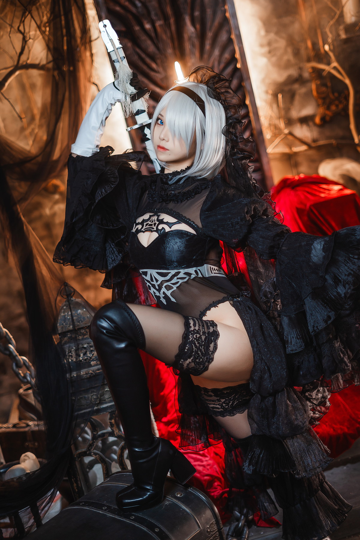 Cosplay 蜜汁猫裘Mizhimaoqiu 2B Nier_Automata Set.01