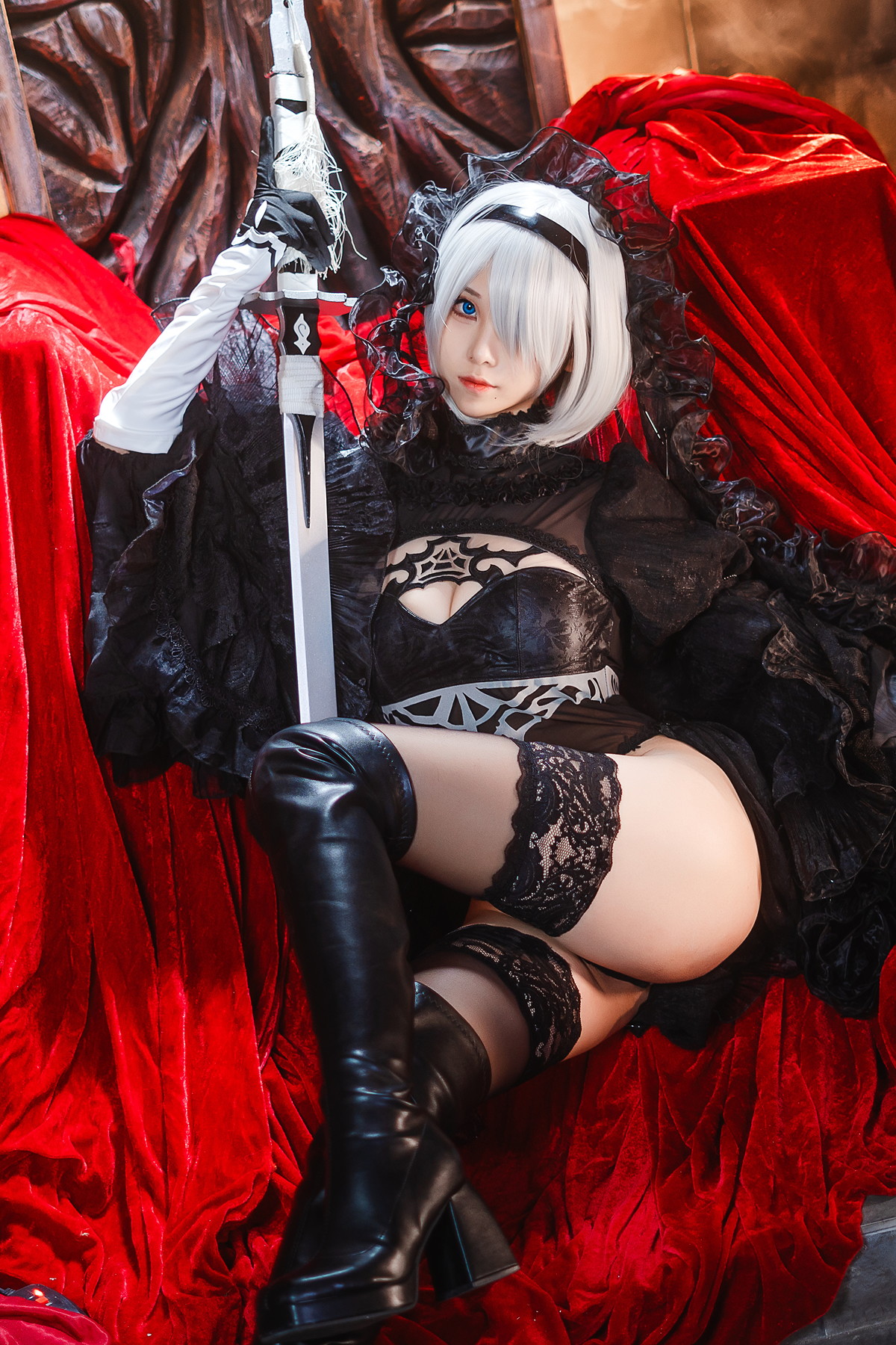 Cosplay 蜜汁猫裘Mizhimaoqiu 2B Nier_Automata Set.01