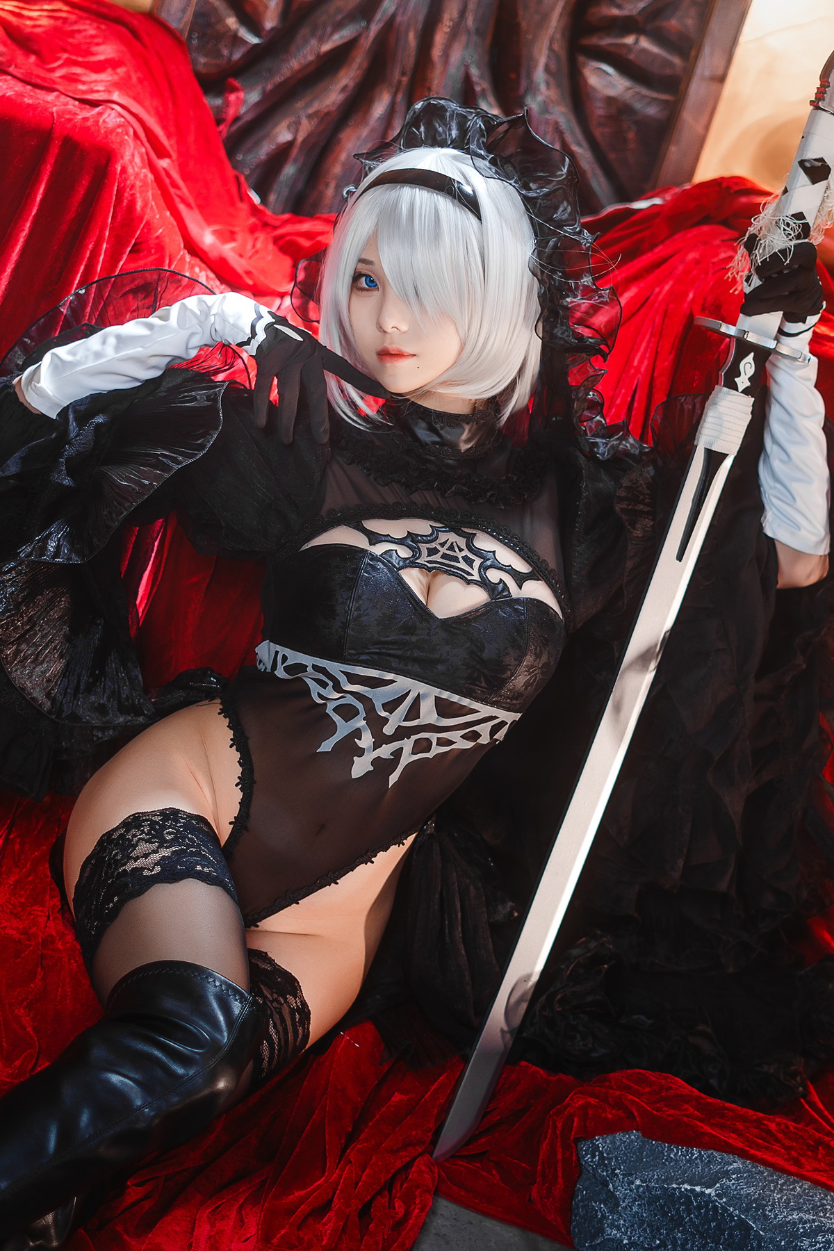 Cosplay 蜜汁猫裘Mizhimaoqiu 2B Nier_Automata Set.01