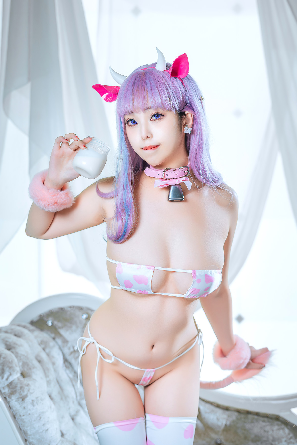 Cosplay 蜜汁猫裘Mizhimaoqiu 普利茅斯 奶牛装ver Set.02