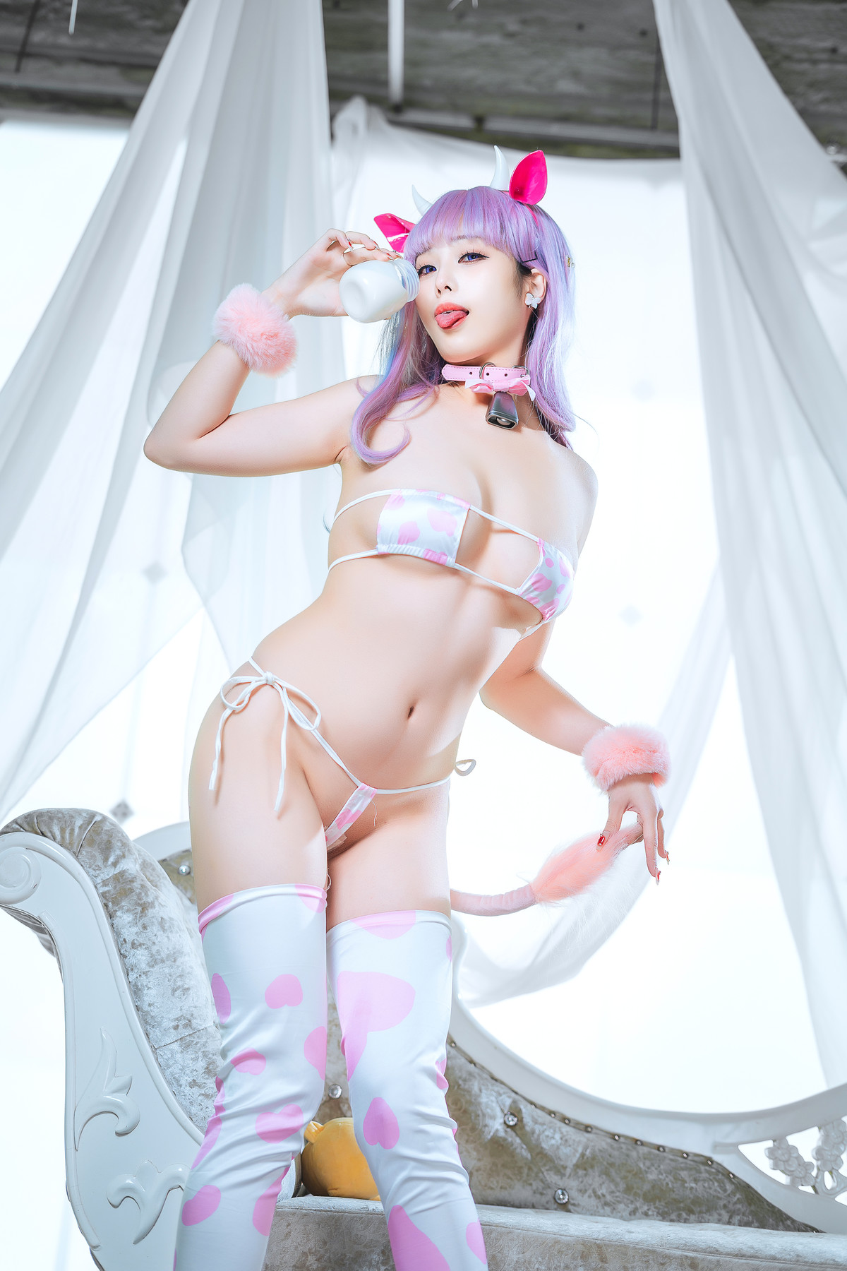 Cosplay 蜜汁猫裘Mizhimaoqiu 普利茅斯 奶牛装ver Set.02