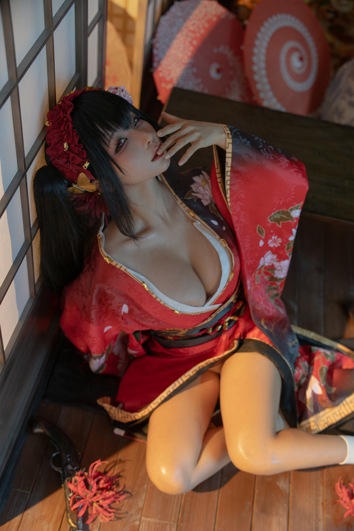 Cosplay 蠢沫沫Chunmomo 狂三和服 Kurumi Set.01