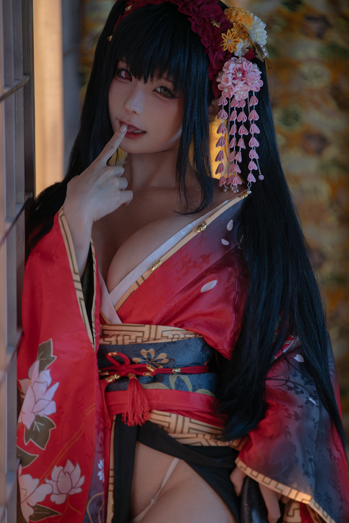 Cosplay 蠢沫沫Chunmomo 狂三和服 Kurumi Set.01