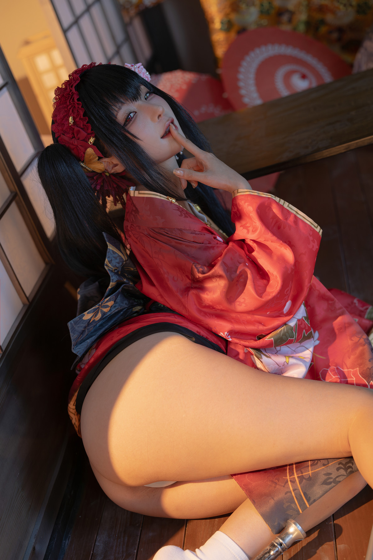 Cosplay 蠢沫沫Chunmomo 狂三和服 Kurumi Set.01