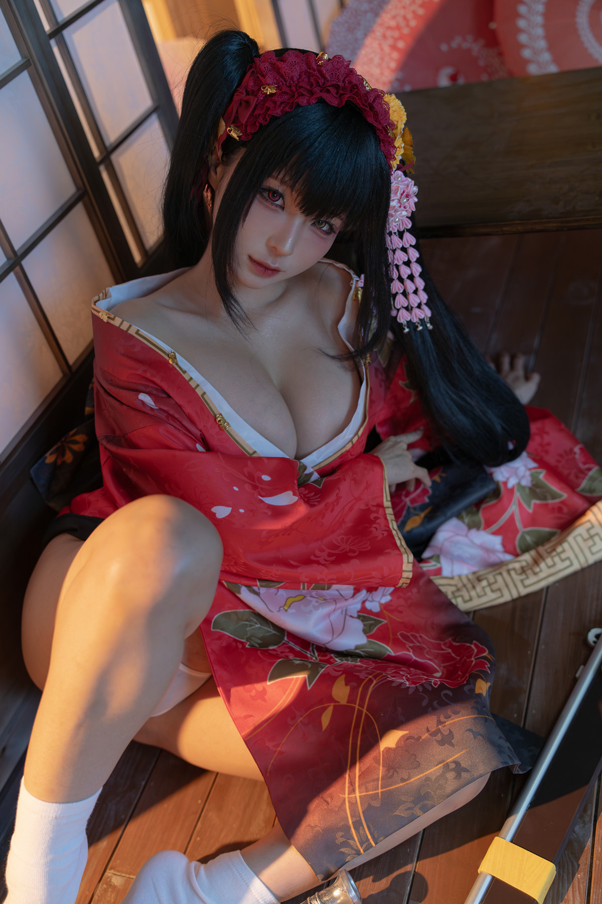 Cosplay 蠢沫沫Chunmomo 狂三和服 Kurumi Set.01