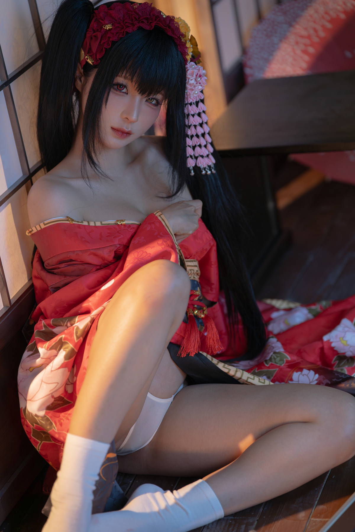 Cosplay 蠢沫沫Chunmomo 狂三和服 Kurumi Set.01