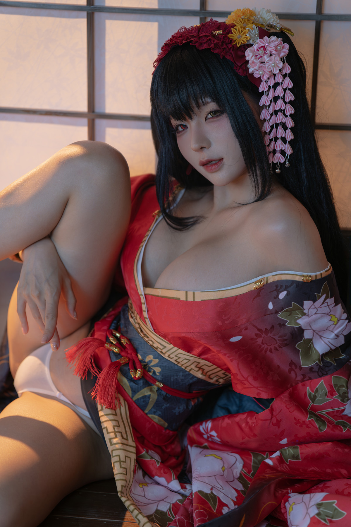 Cosplay 蠢沫沫Chunmomo 狂三和服 Kurumi Set.01