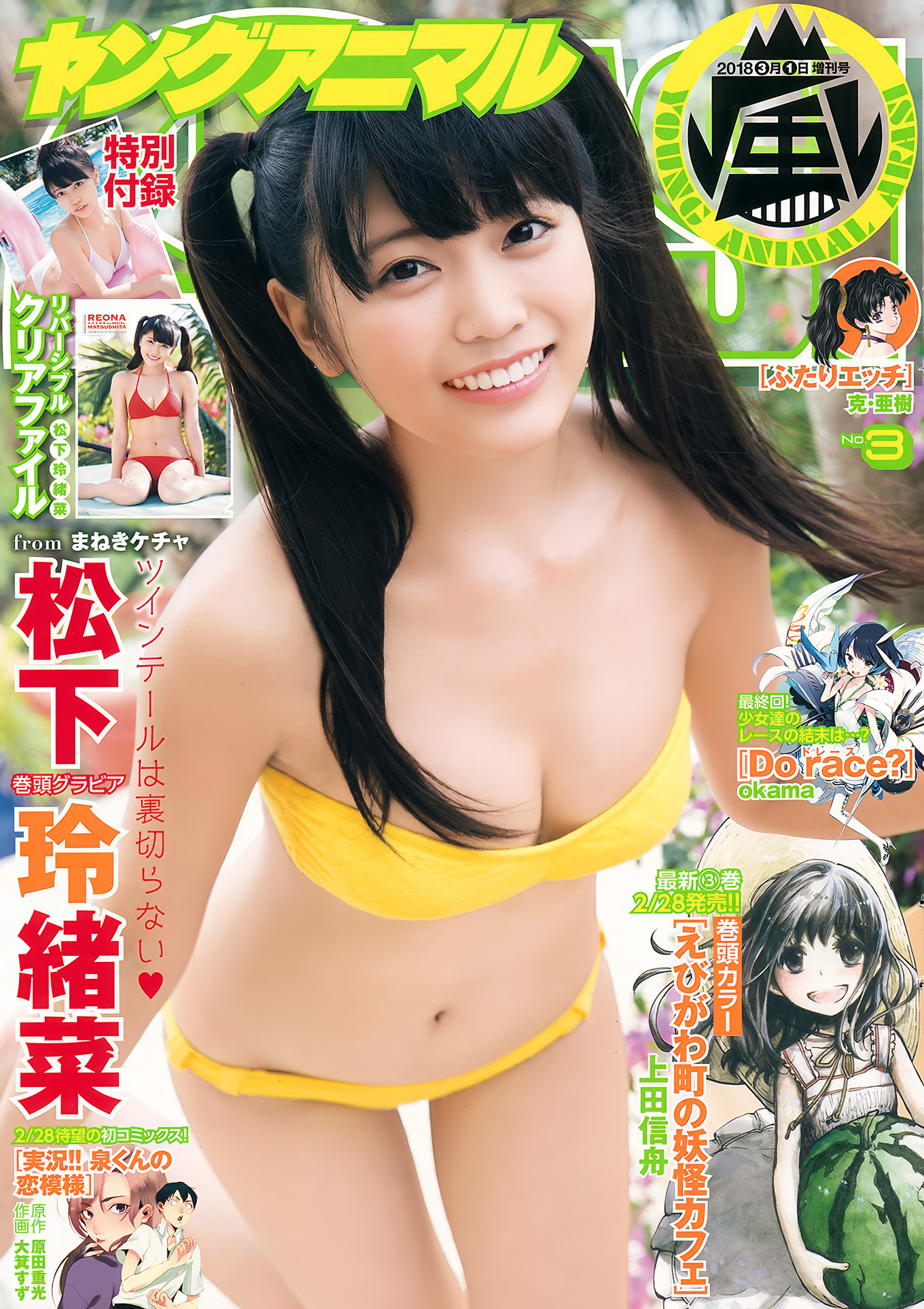 加藤夕夏・松下玲緒菜, Young Animal Arashi 2018 No.03-04 (ヤングアニマル嵐 2018年3-4月号)