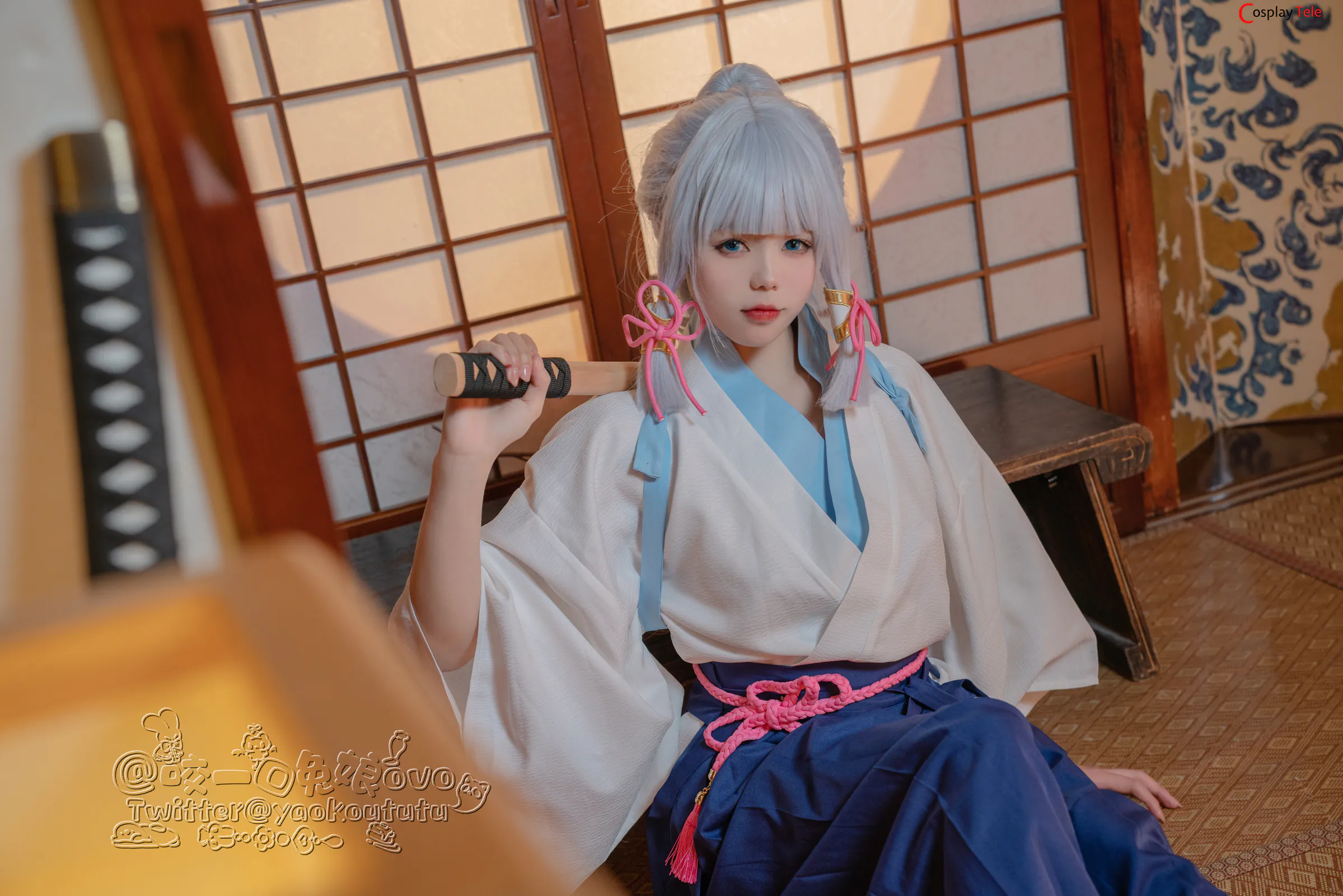 咬一口兔娘ovo (Yaokoututu) cosplay Ayaka Kamisato – Genshin Impact