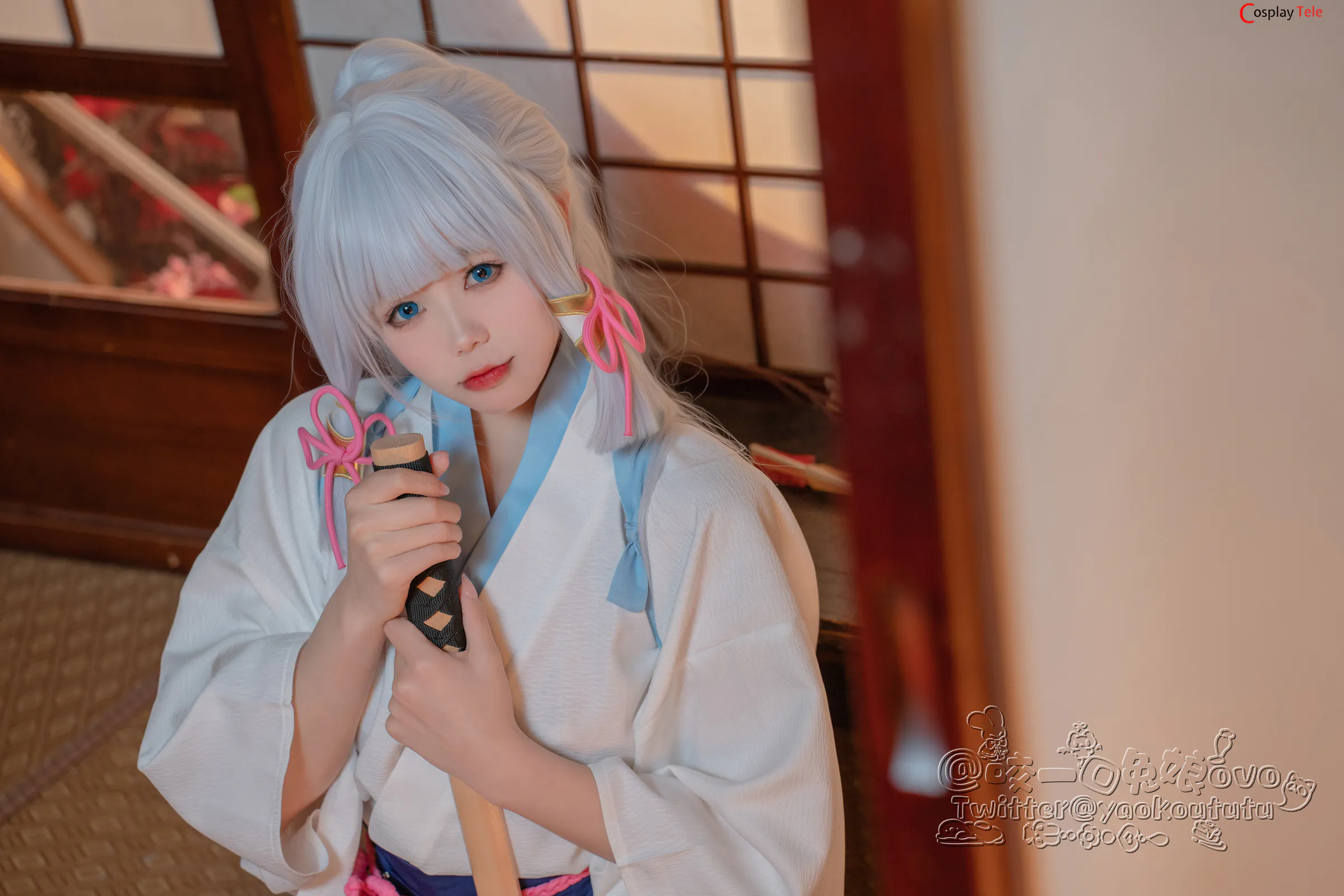 咬一口兔娘ovo (Yaokoututu) cosplay Ayaka Kamisato – Genshin Impact