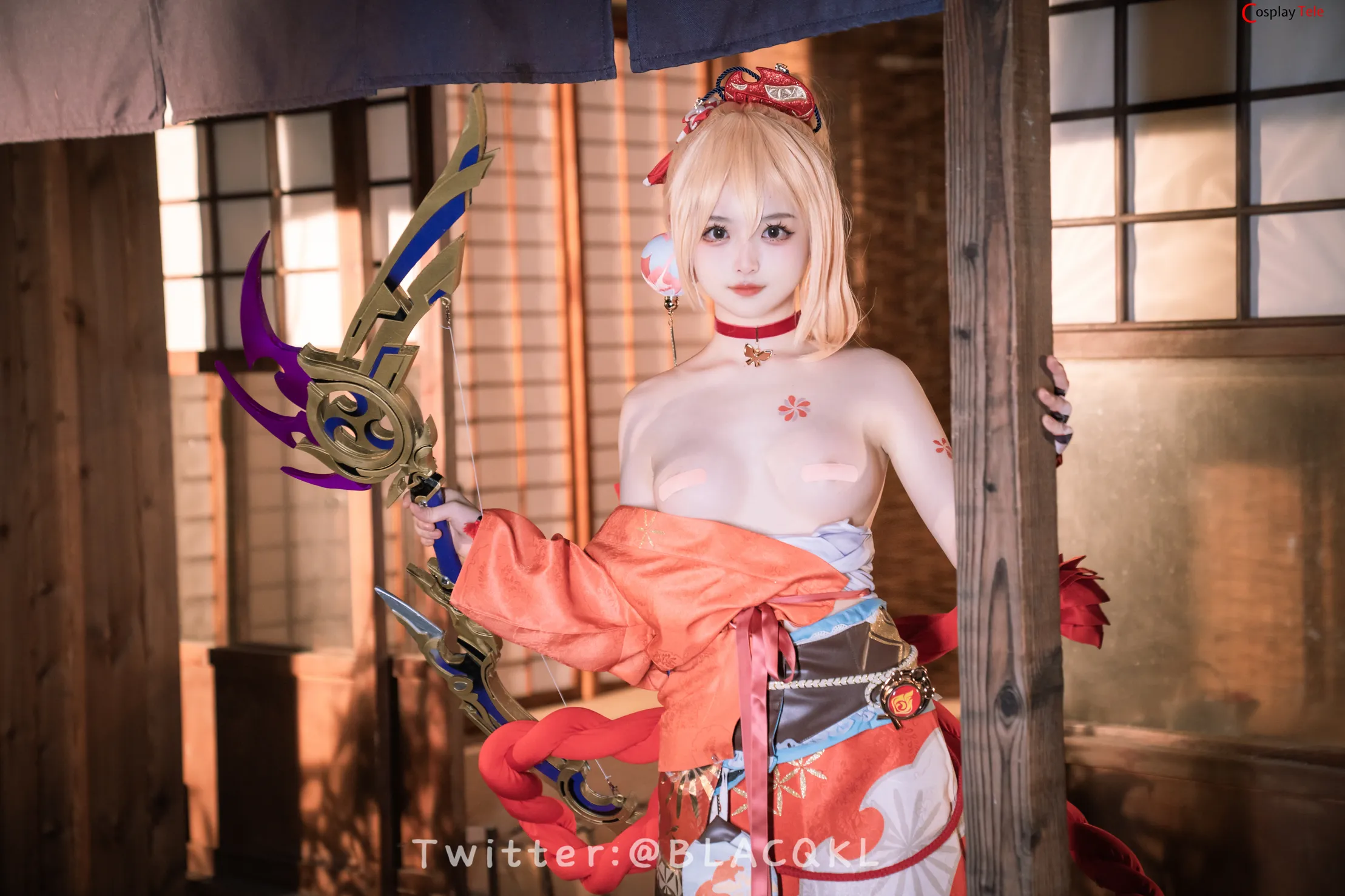 Blacqkl (白莉爱吃巧克力) cosplay Yoimiya – Genshin Impact