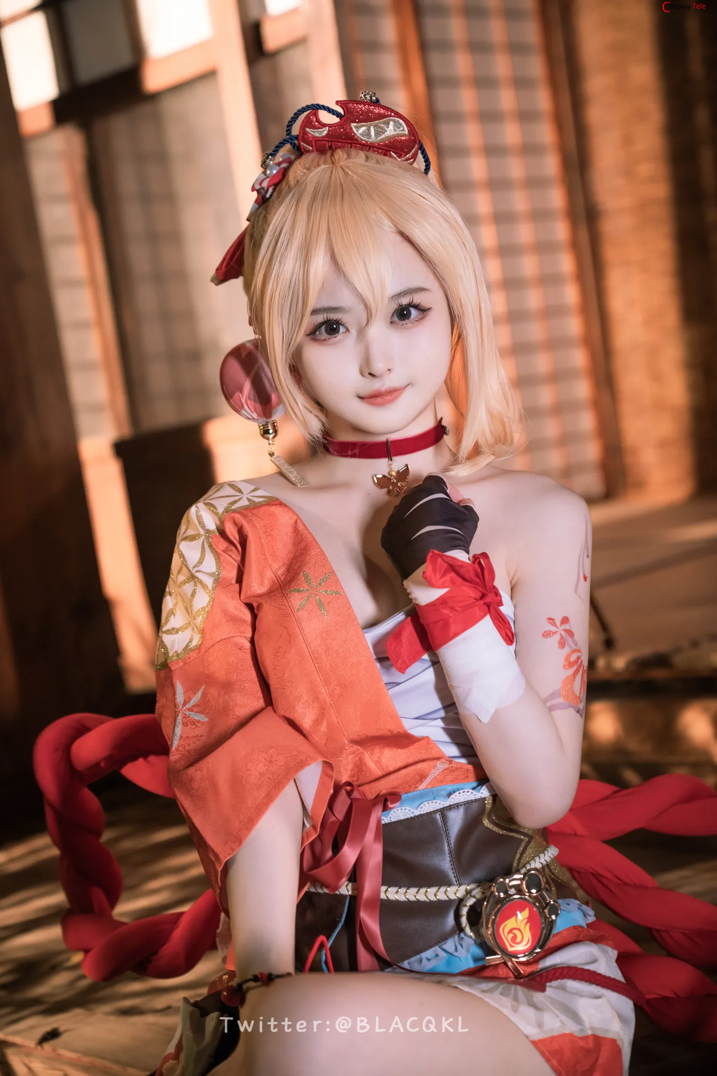 Blacqkl (白莉爱吃巧克力) cosplay Yoimiya – Genshin Impact