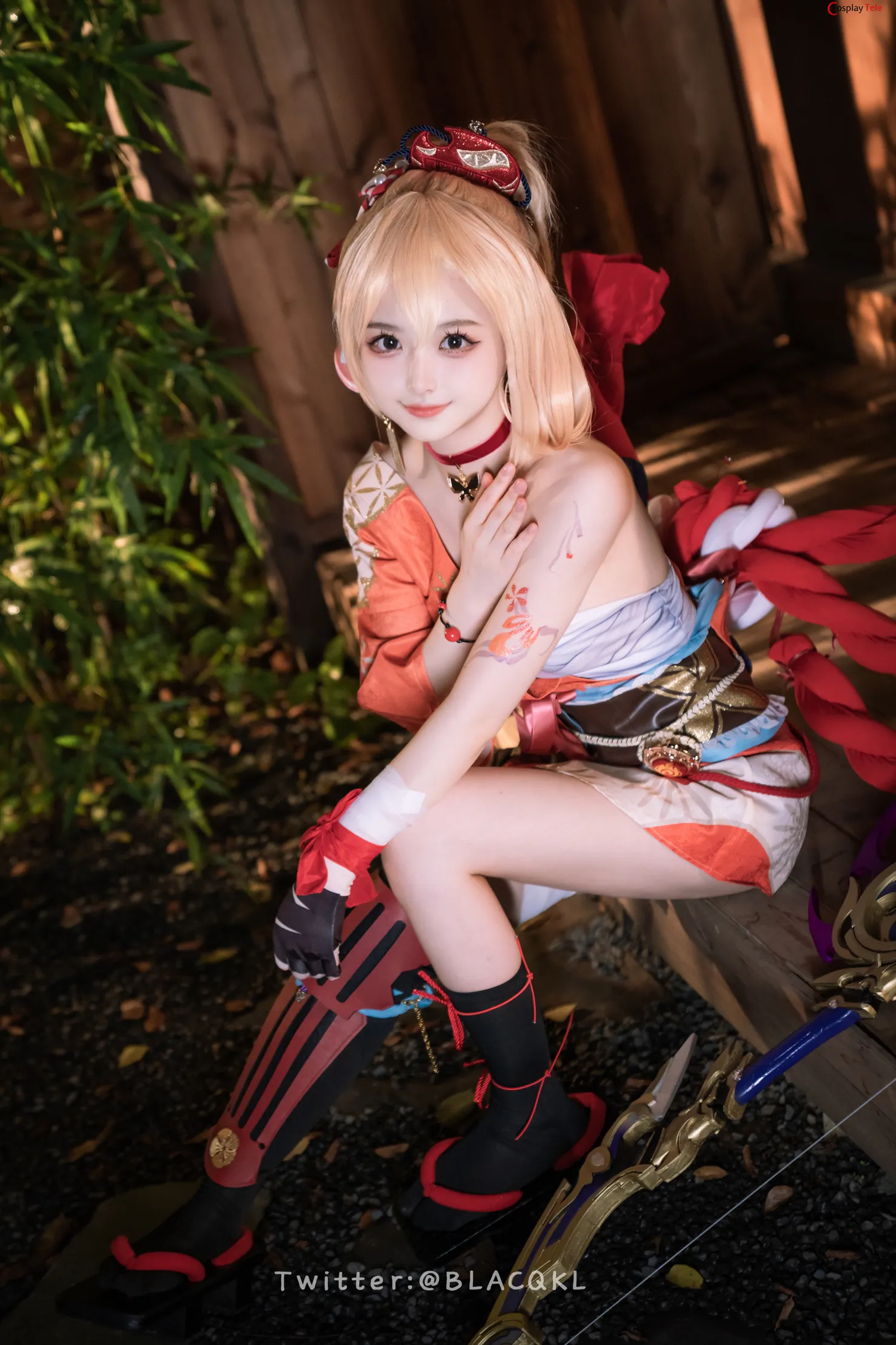 Blacqkl (白莉爱吃巧克力) cosplay Yoimiya – Genshin Impact