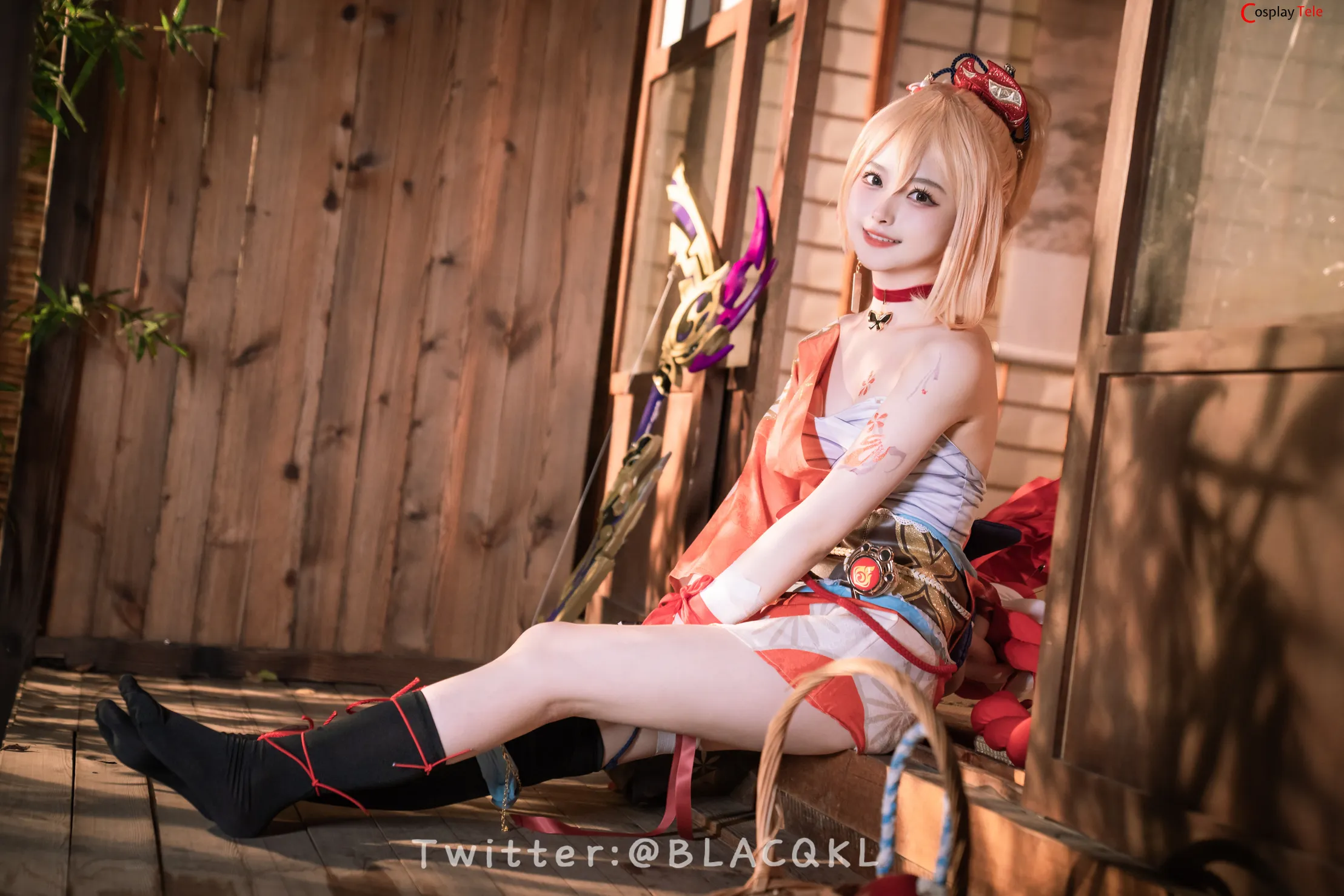 Blacqkl (白莉爱吃巧克力) cosplay Yoimiya – Genshin Impact