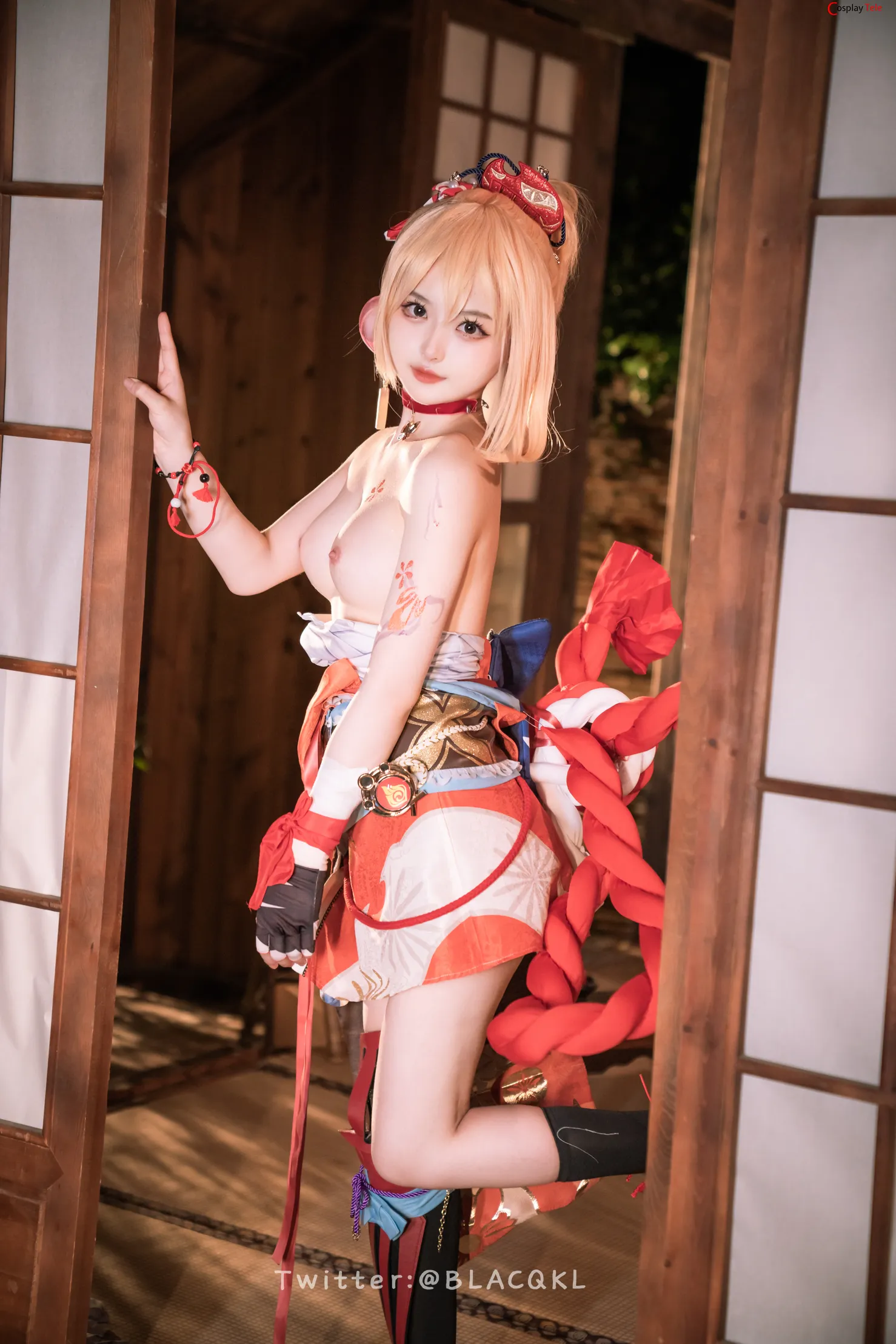 Blacqkl (白莉爱吃巧克力) cosplay Yoimiya – Genshin Impact