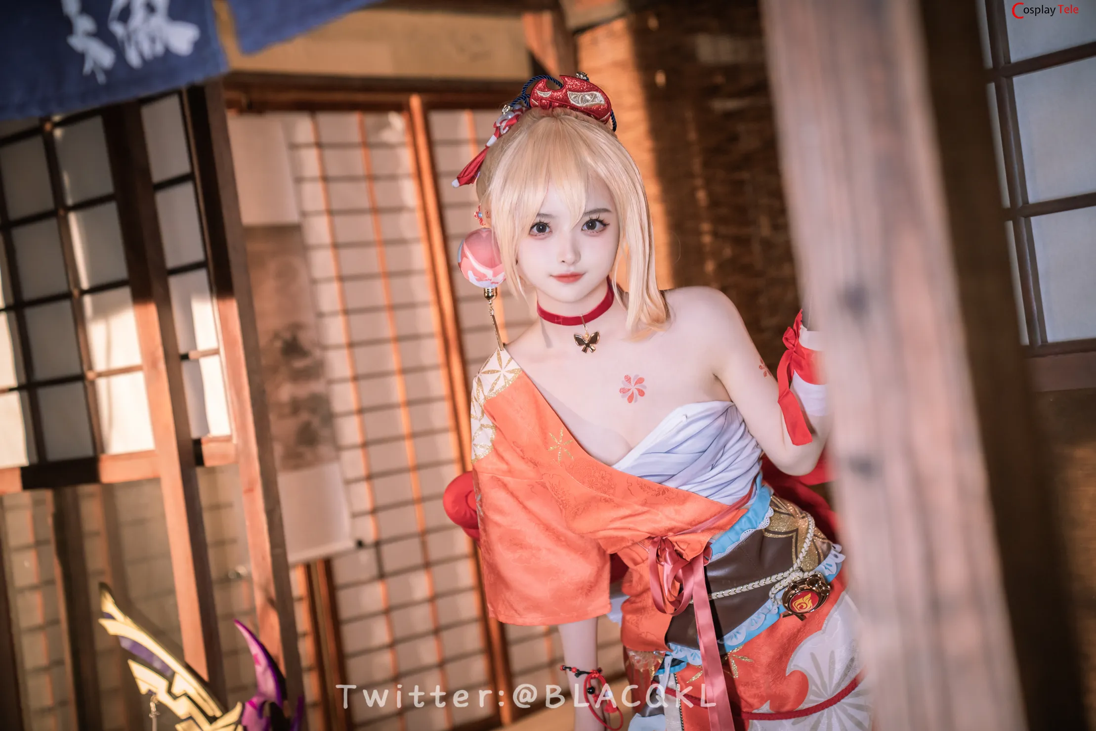 Blacqkl (白莉爱吃巧克力) cosplay Yoimiya – Genshin Impact