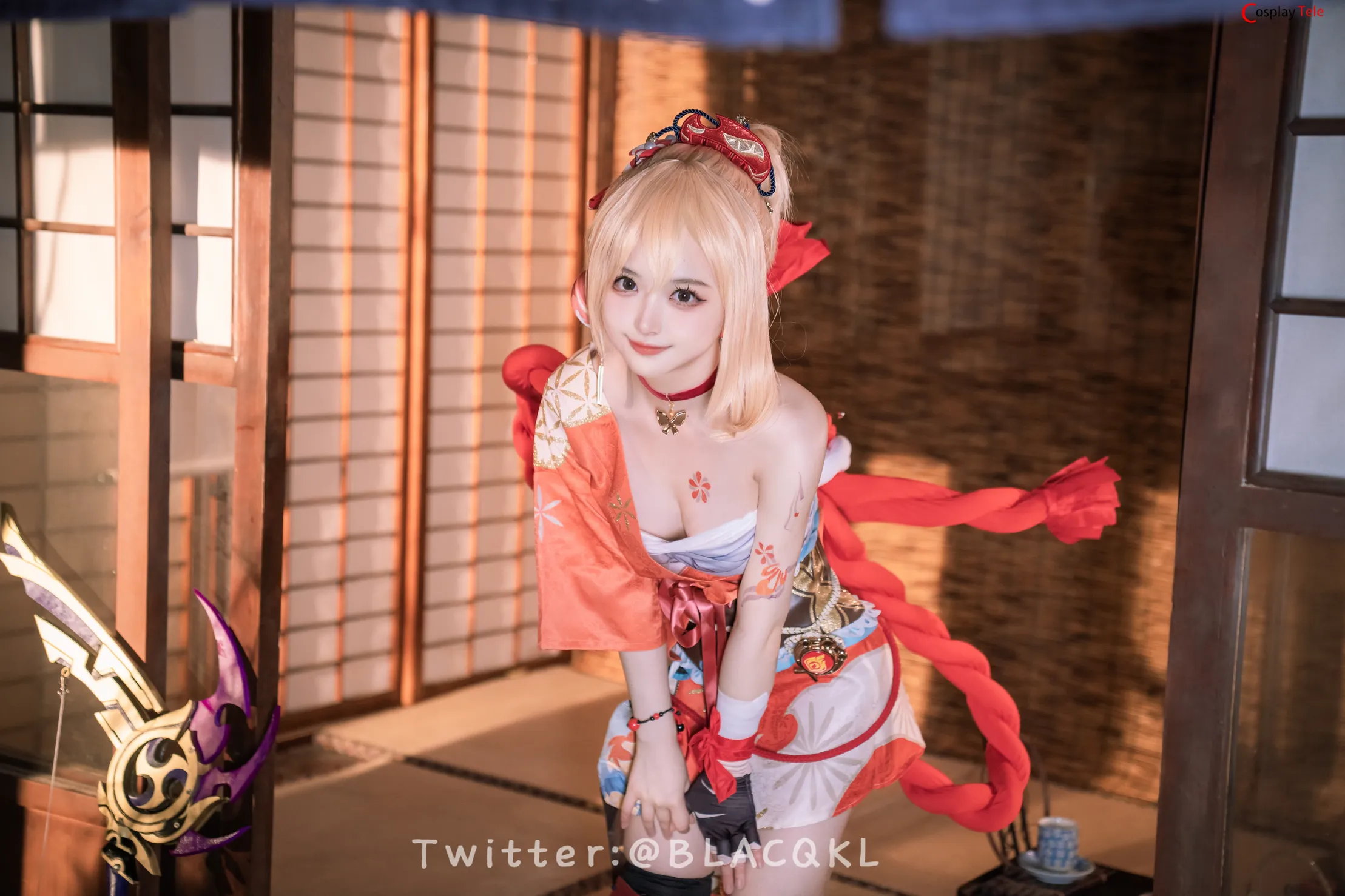 Blacqkl (白莉爱吃巧克力) cosplay Yoimiya – Genshin Impact