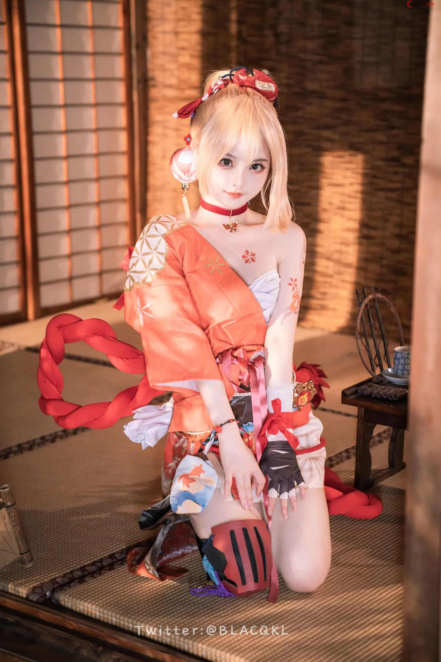 Blacqkl (白莉爱吃巧克力) cosplay Yoimiya – Genshin Impact