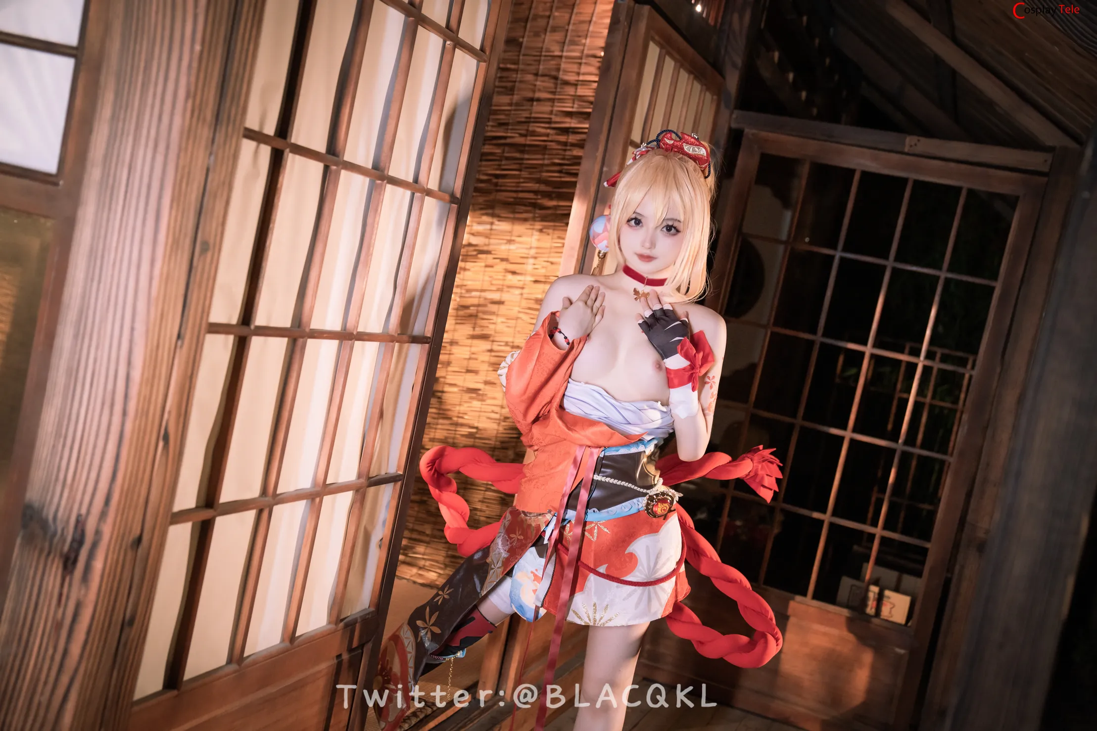 Blacqkl (白莉爱吃巧克力) cosplay Yoimiya – Genshin Impact