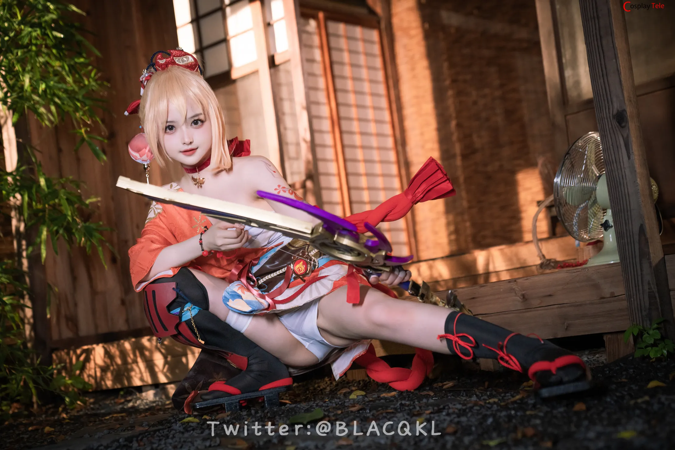 Blacqkl (白莉爱吃巧克力) cosplay Yoimiya – Genshin Impact