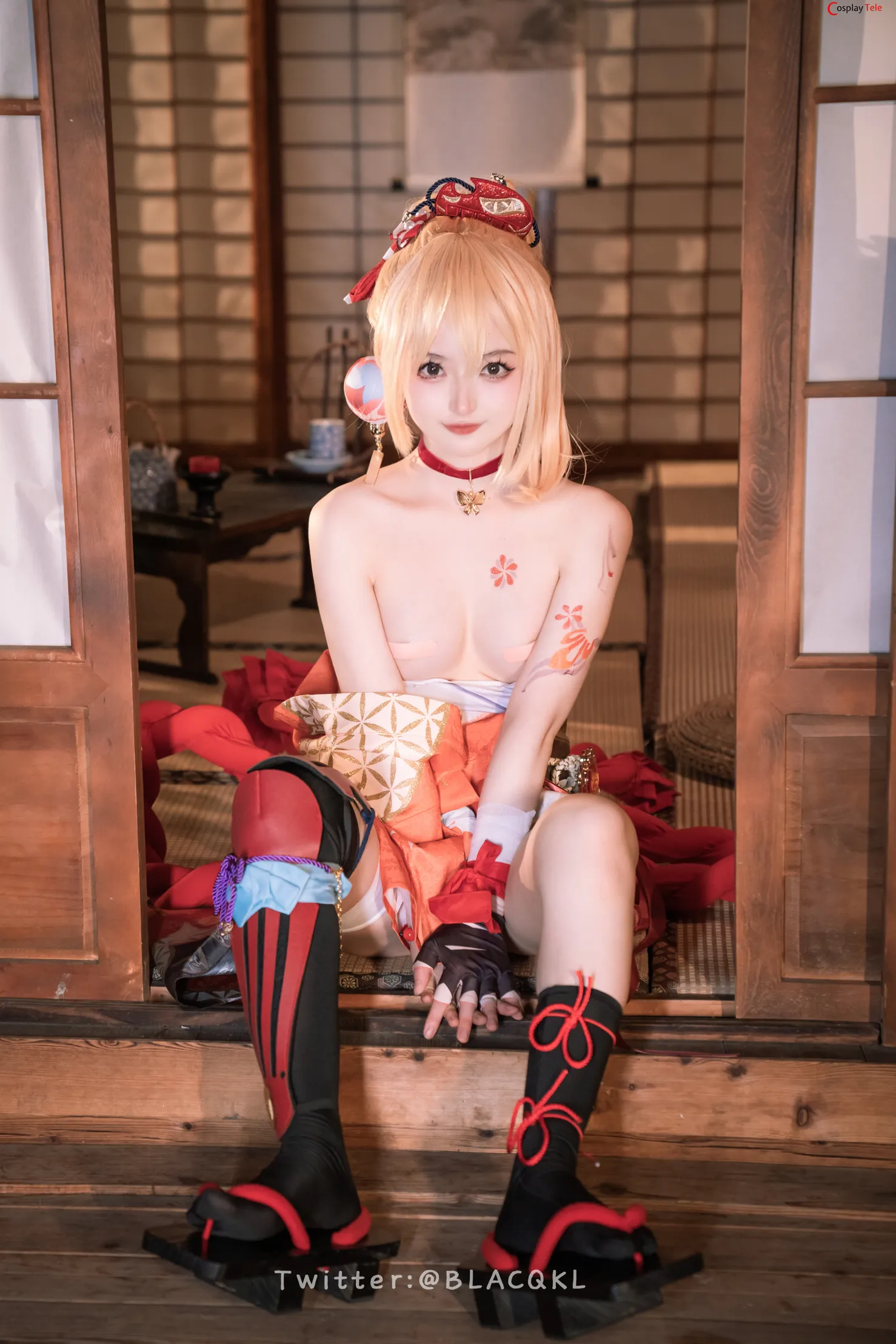 Blacqkl (白莉爱吃巧克力) cosplay Yoimiya – Genshin Impact