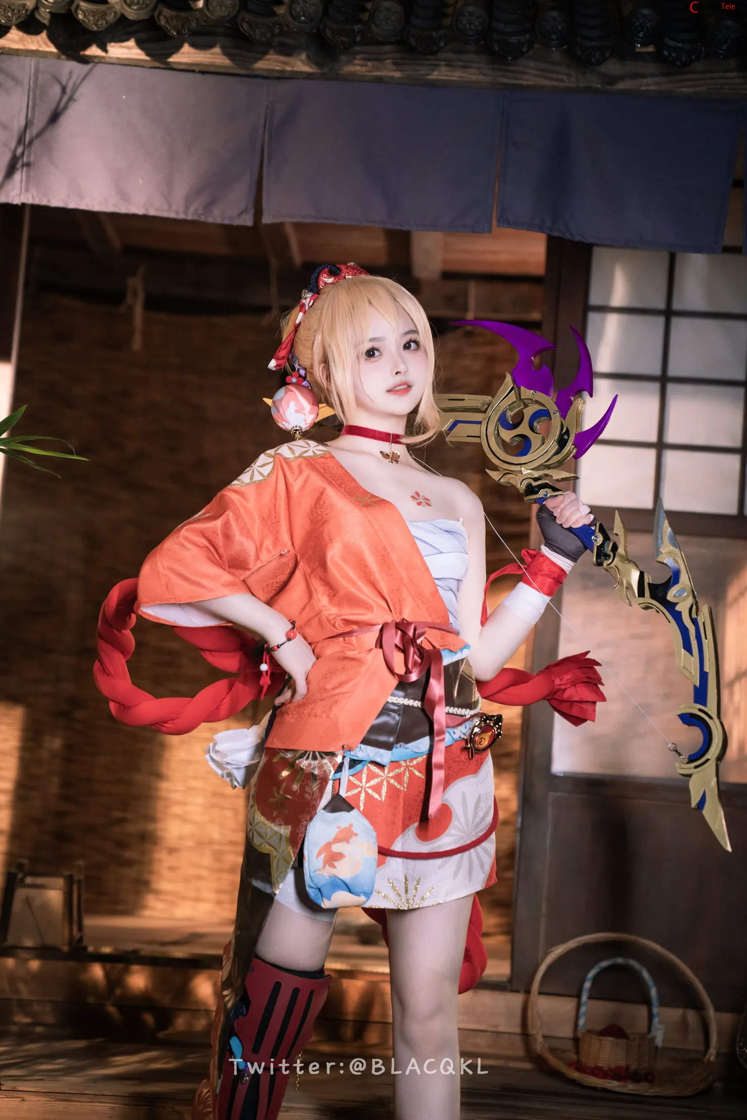 Blacqkl (白莉爱吃巧克力) cosplay Yoimiya – Genshin Impact