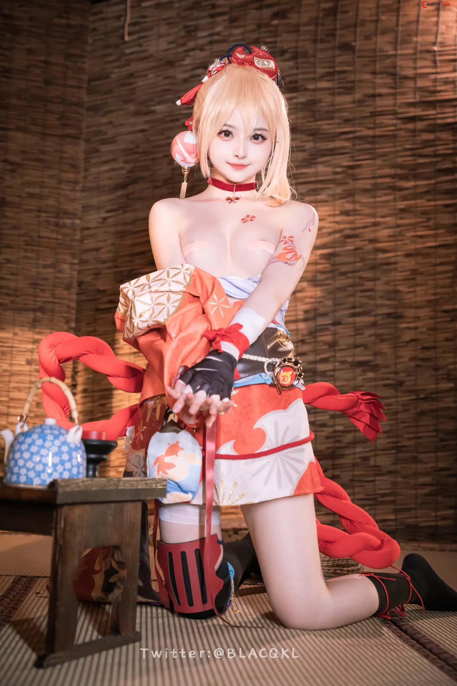 Blacqkl (白莉爱吃巧克力) cosplay Yoimiya – Genshin Impact