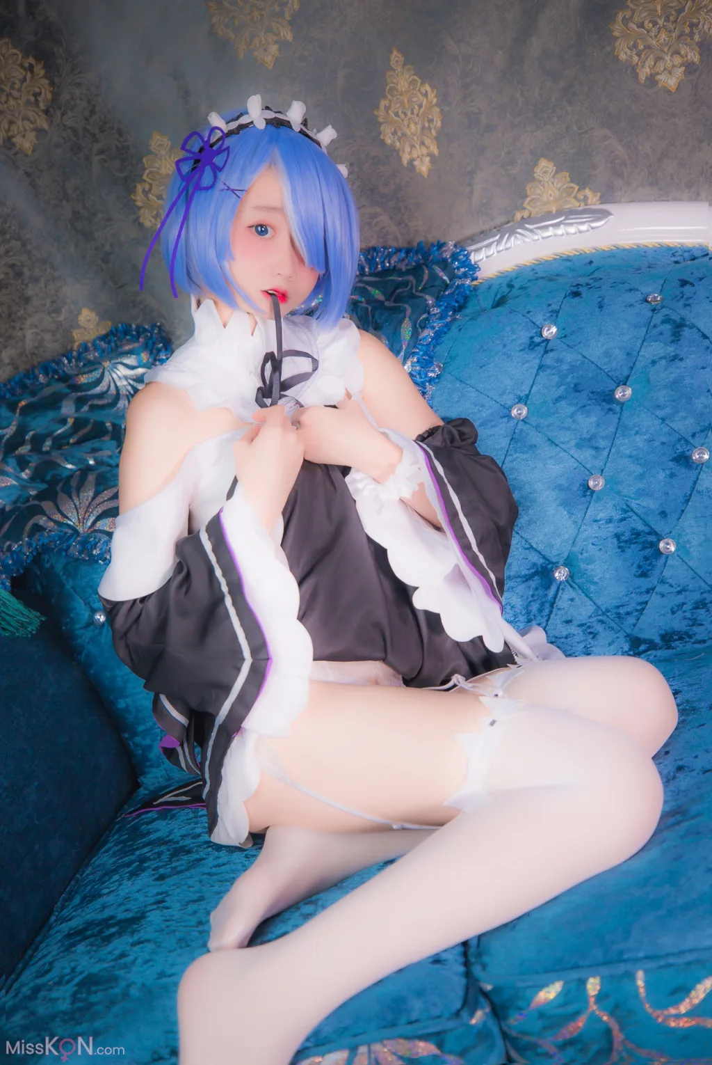 Coser@喵呜少女_ 定制福利Cos雷姆 微胖可爱美少女 白虎逼萝莉