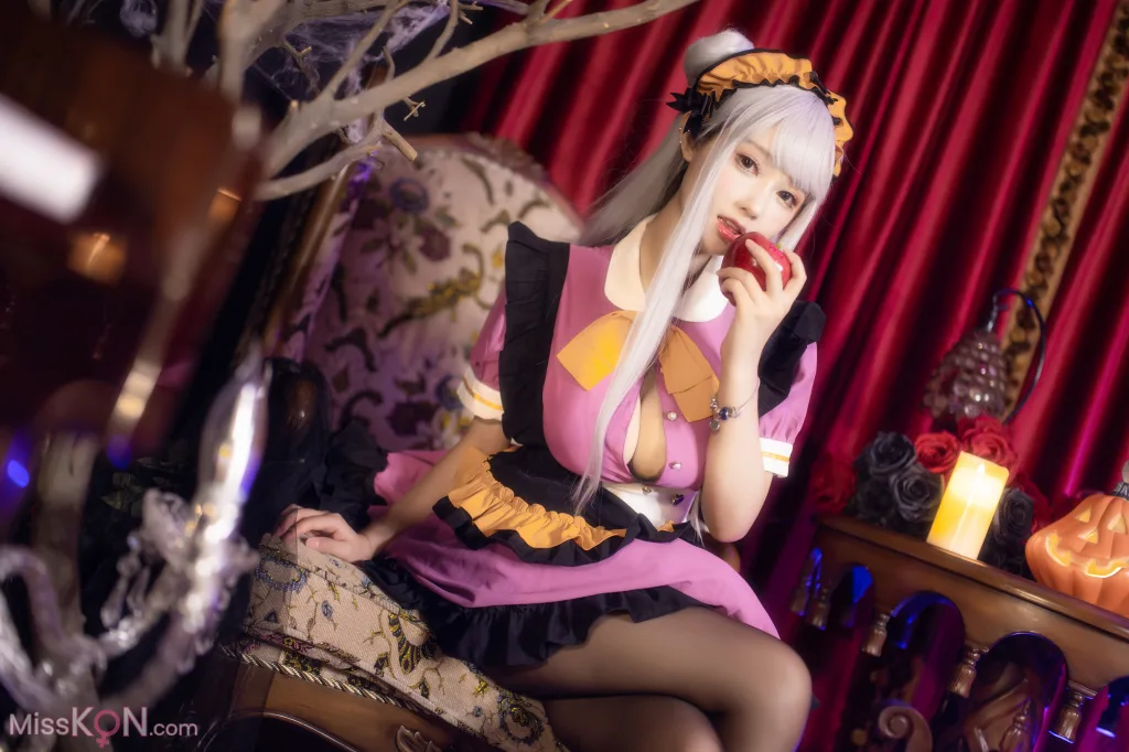 Coser@羽生三未_ 万圣黑丝女仆