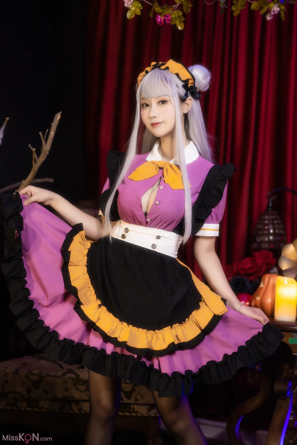 Coser@羽生三未_ 万圣黑丝女仆