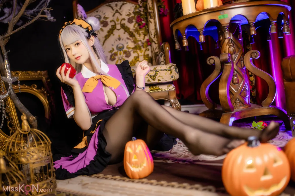 Coser@羽生三未_ 万圣黑丝女仆