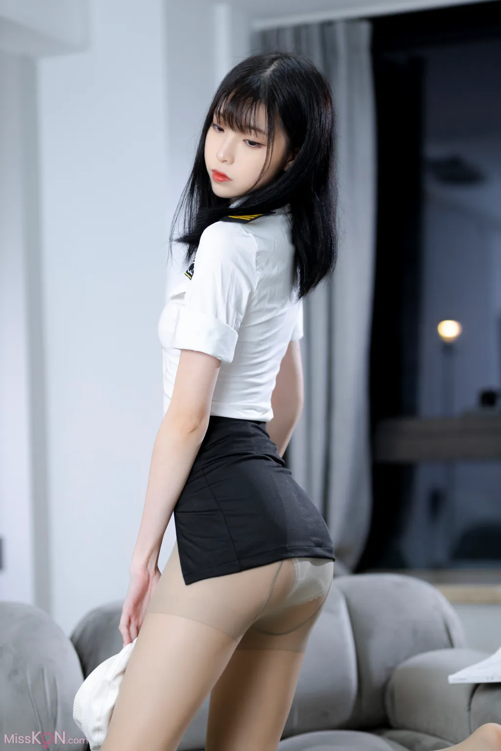 Coser@许岚LAN_ 灰丝制服