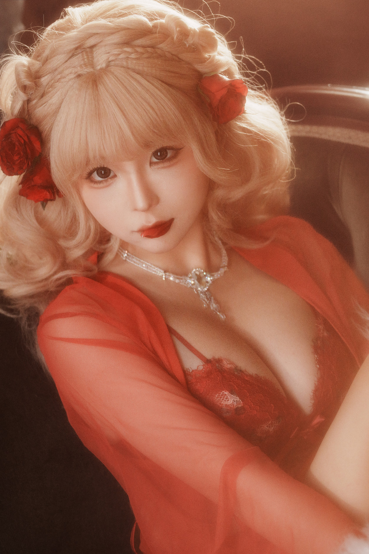 Cosplay 蠢沫沫Chunmomo 黑红纱裙