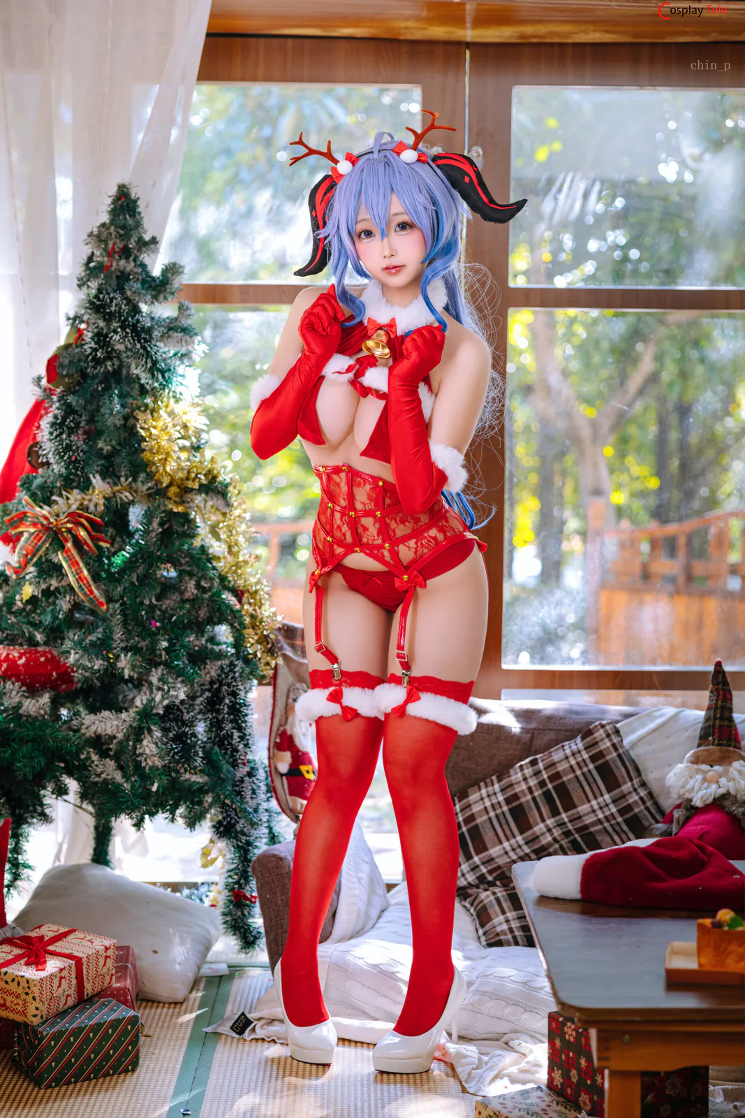 Rinaijiao-(日奈娇) cosplay Ganyu Christmas – Genshin Impact